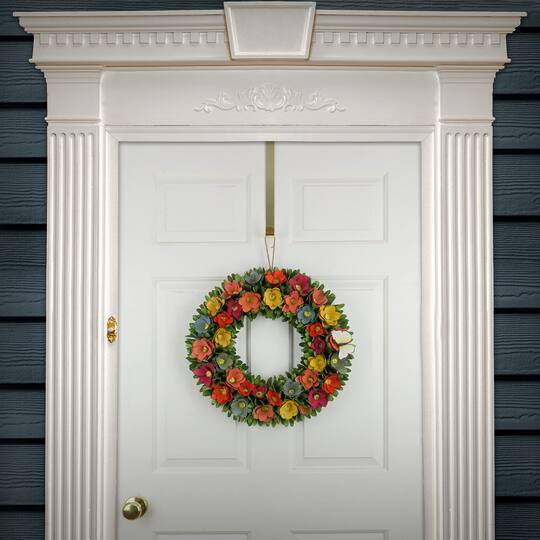 20" Spring Floral & Butterfly Wreath